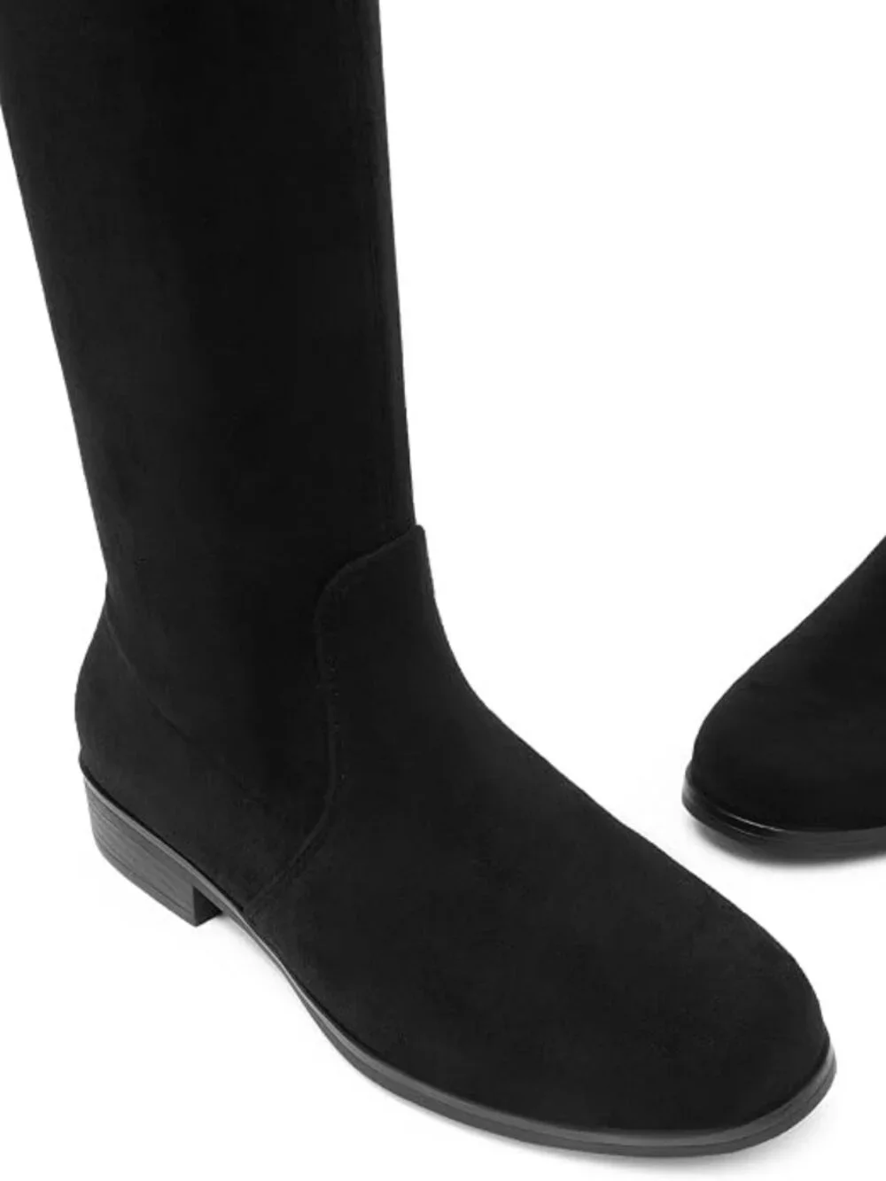 DREAM PAIRS Goth Thigh High Boots Low Block Heel Casual Over the Knee